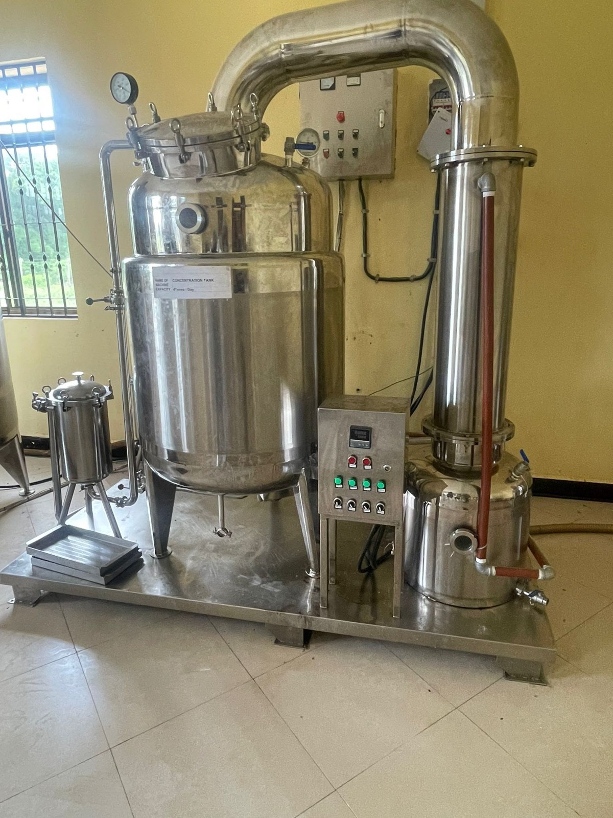 Stainless steel equipment inside QVC Africa’s processing facility
